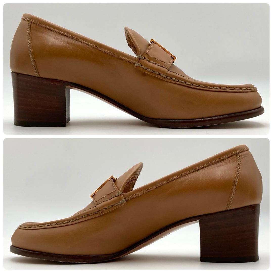 専用品✨ HERMES コンスタンス チャンキーヒールパンプス 革靴 36 茶色