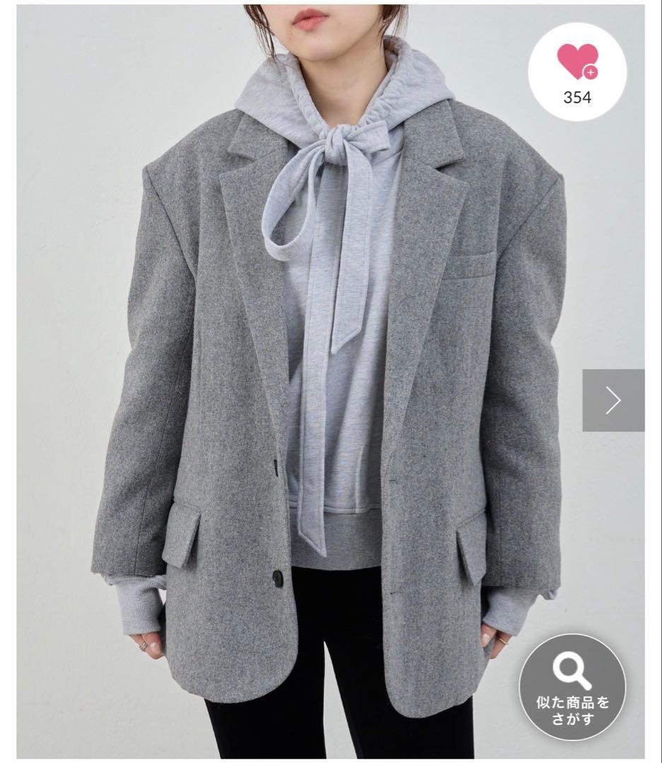 新品未使用 タグ付き【SHENERY】ウールBIGテーラードジャコット