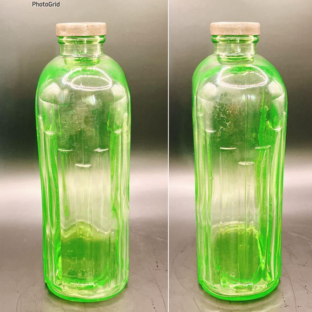 ウランガラス　2L ウォーターボトル　ディプレッショングラス　大正浪漫　アメリカ