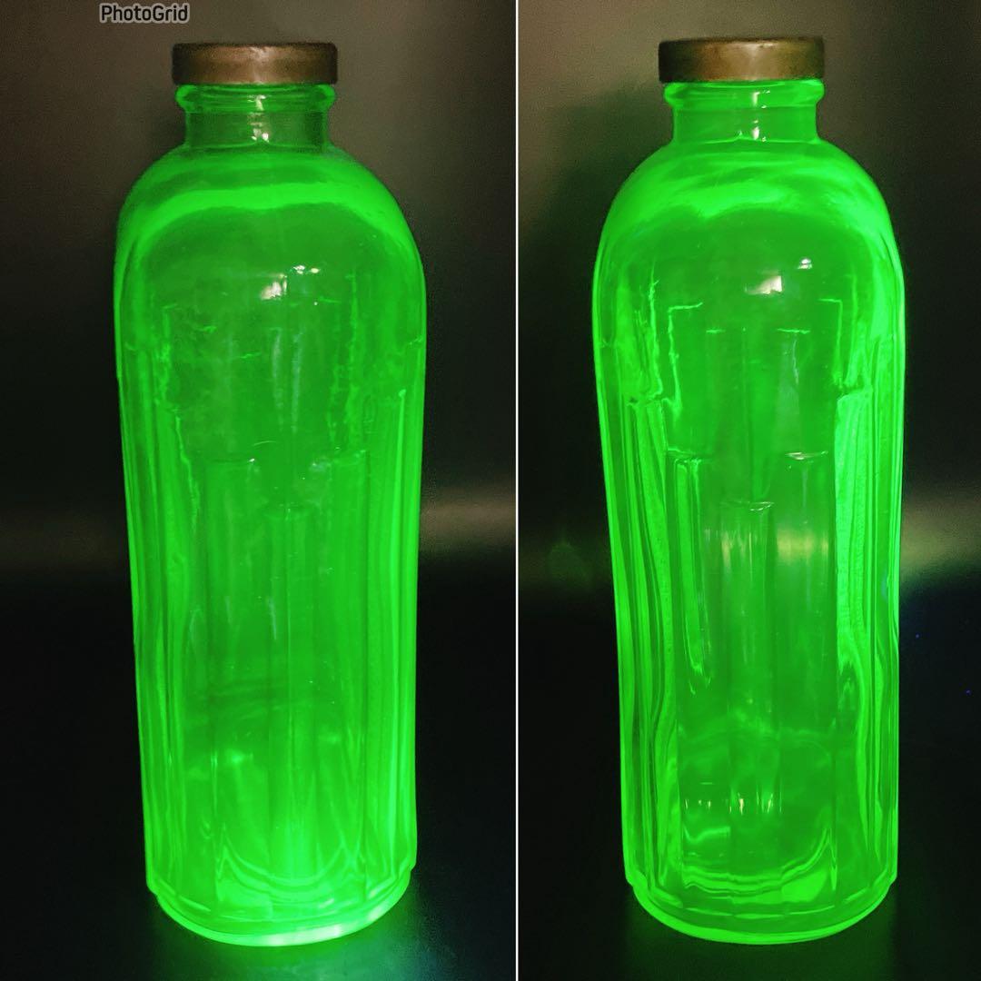 ウランガラス　2L ウォーターボトル　ディプレッショングラス　大正浪漫　アメリカ