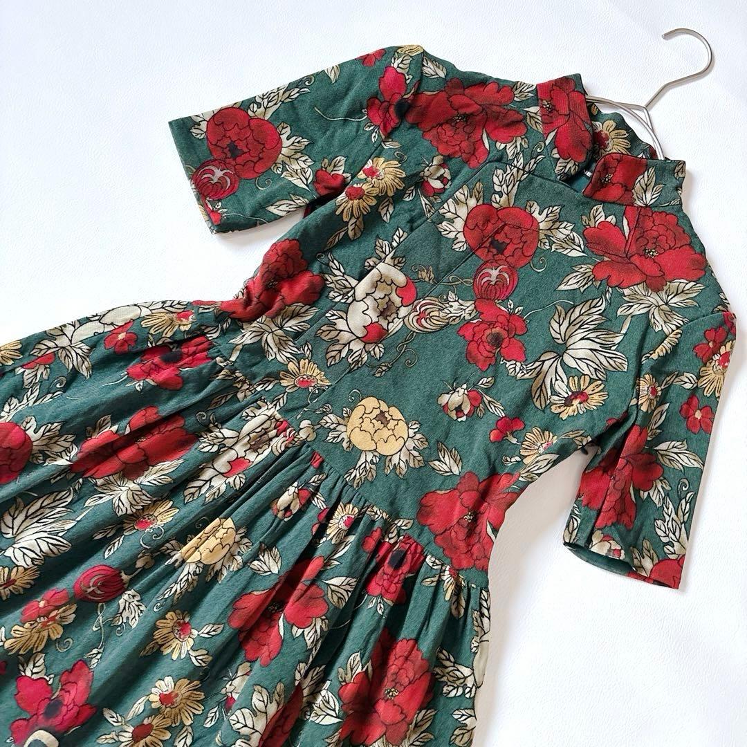 未使用級♡ヴィヴィアンタム マオカラー チャイナドレス フリル 花柄 XSサイズ