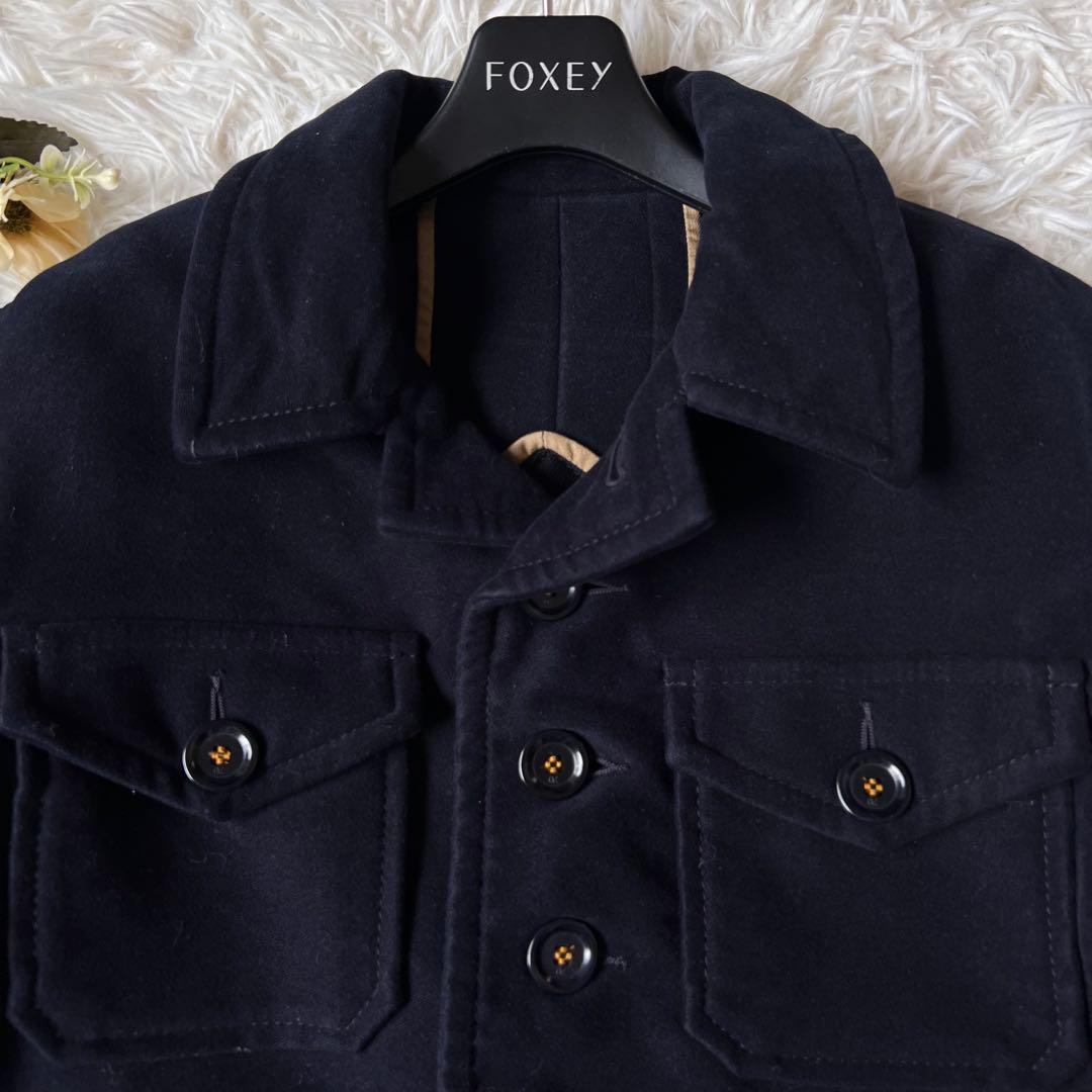 45R コットン フランネル の アニー フォーピー ジャケット ネイビー