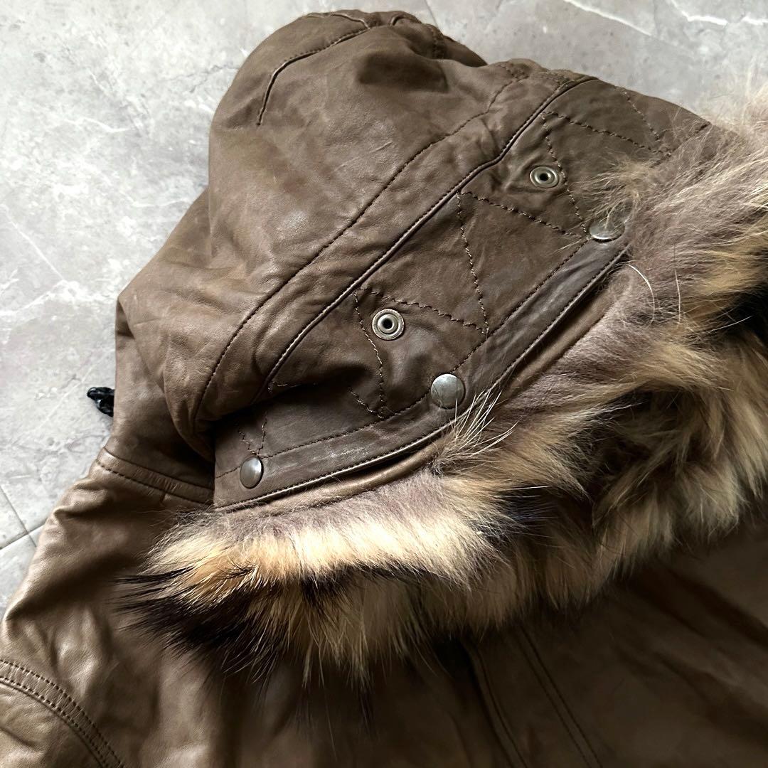 sisii ウォッシャブルレザー モッズコート サイズXXS ブラウン 日本製