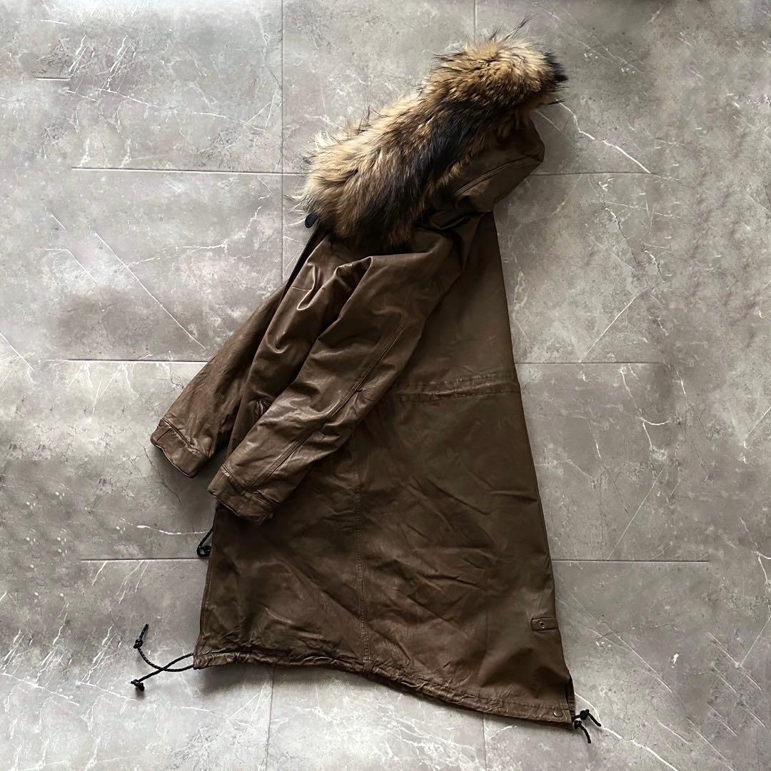 sisii ウォッシャブルレザー モッズコート サイズXXS ブラウン 日本製