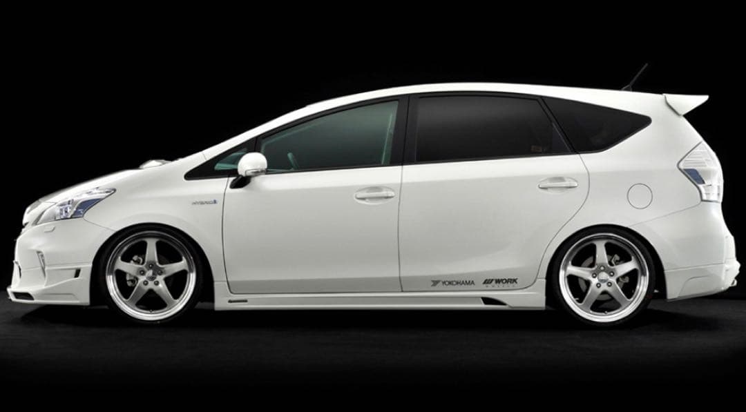 生産終了品 レア プリウス α ケンスタイル サイド ステップ エアロ 左右