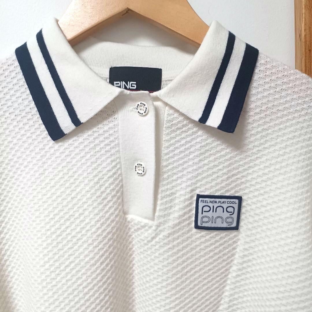 ピン　PING　レディース　セットアップ　リブニット　サイズS　ホワイト　ゴルフ