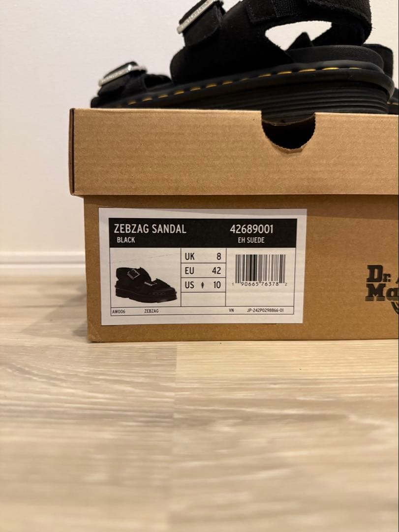 Dr. Martens ブラックサンダル 厚底 ダブルバックル