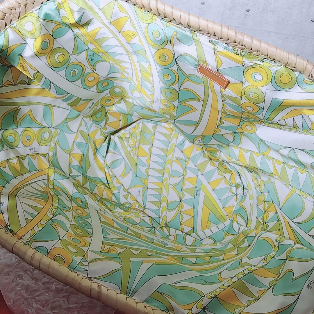 【美品 ビッグサイズ】エミリオプッチ　カゴバッグ　ラフィア　トートバッグ　夏鞄