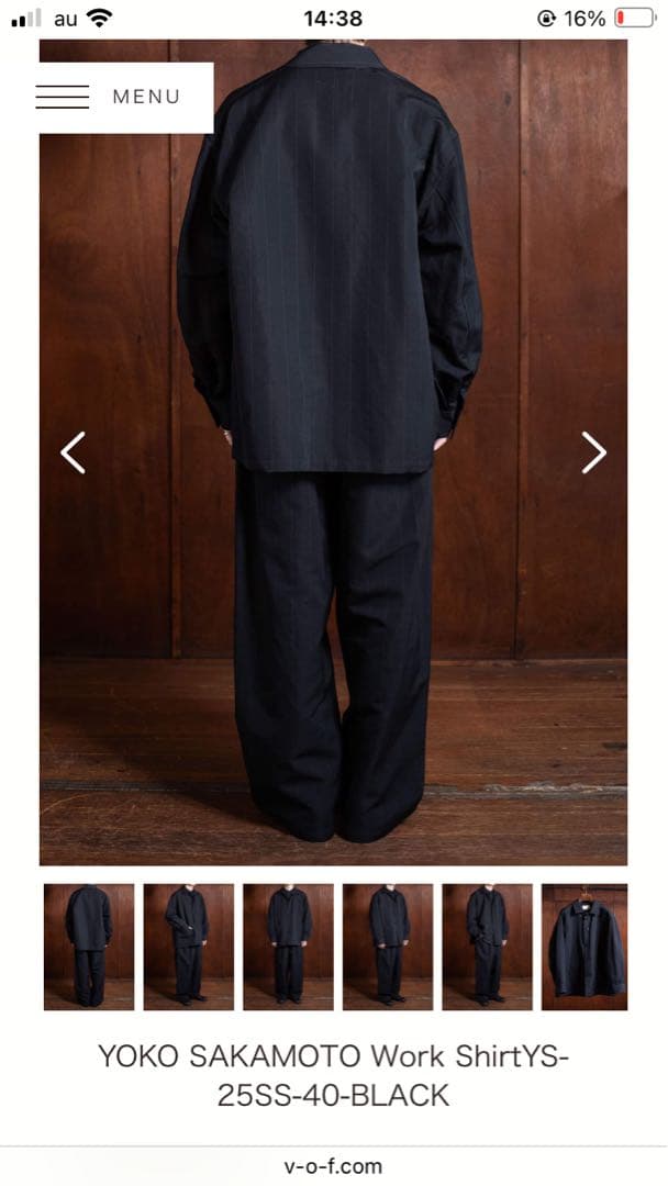 【25SS】美品タグ付きYOKO SAKAMOTO WORK SHIRT