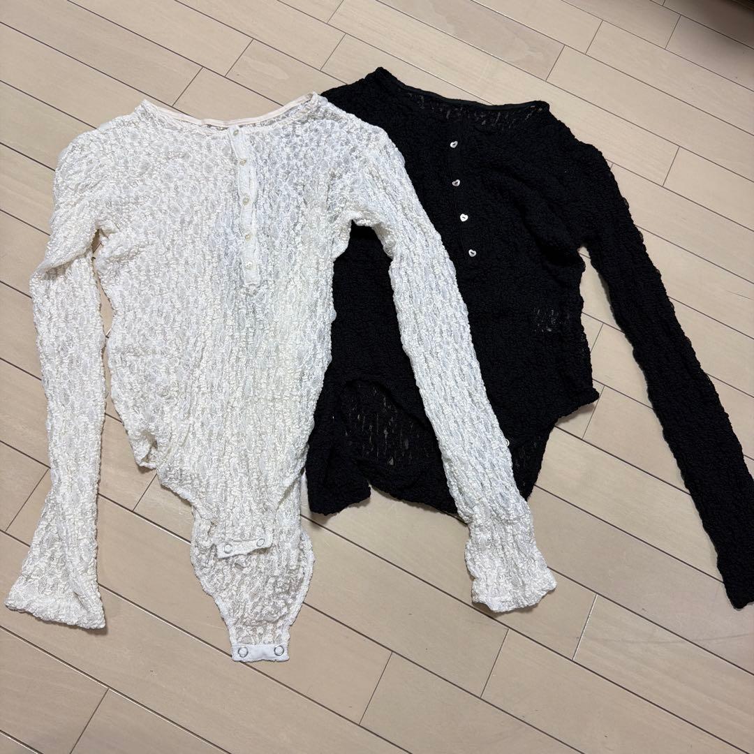 CARLA レース長袖ボディスーツ2点セット