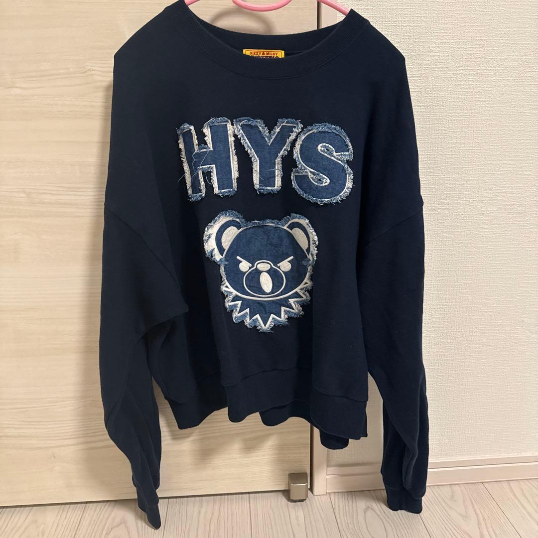 ヒステリックグラマー　HYS DEADアップリケ オーバーサイズスウェット