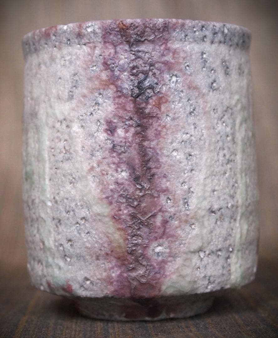 人気作家★高橋燎★信楽【窯変】焼き締め湯のみ★トレインキルン薪窯