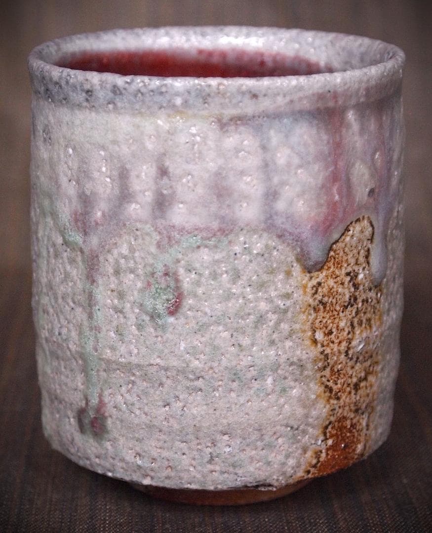 人気作家★高橋燎★信楽【窯変】焼き締め湯のみ★トレインキルン薪窯