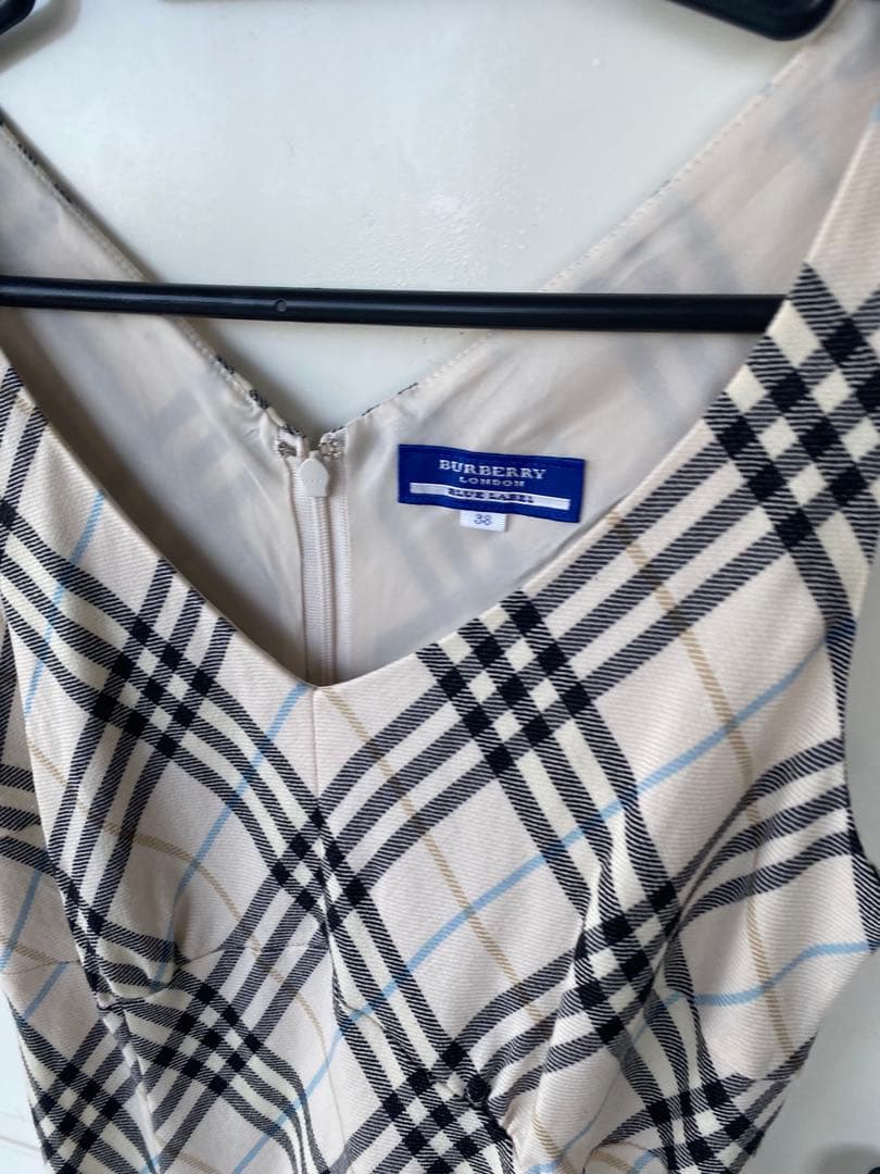 BURBERRY BLUE LABEL チェック柄ノースリーブワンピース 38