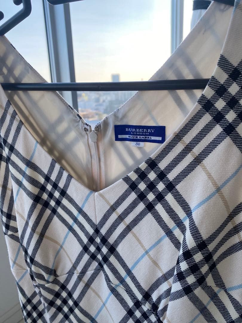 BURBERRY BLUE LABEL チェック柄ノースリーブワンピース 38