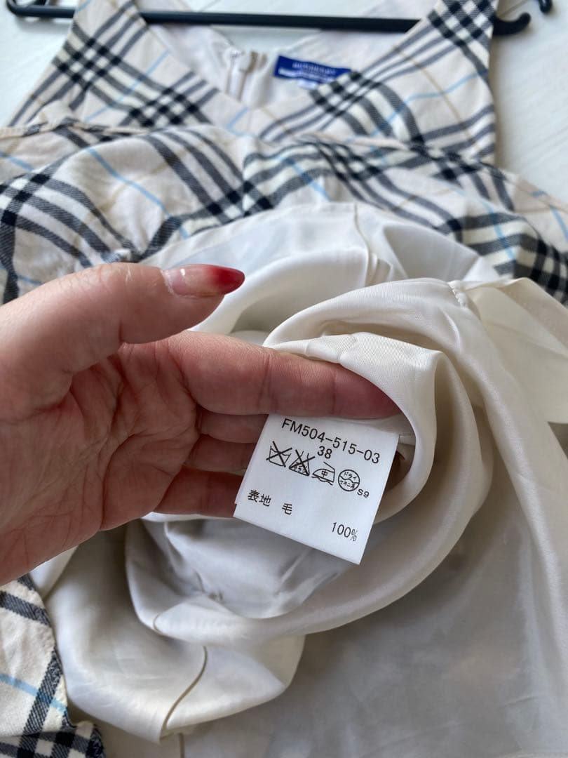 BURBERRY BLUE LABEL チェック柄ノースリーブワンピース 38