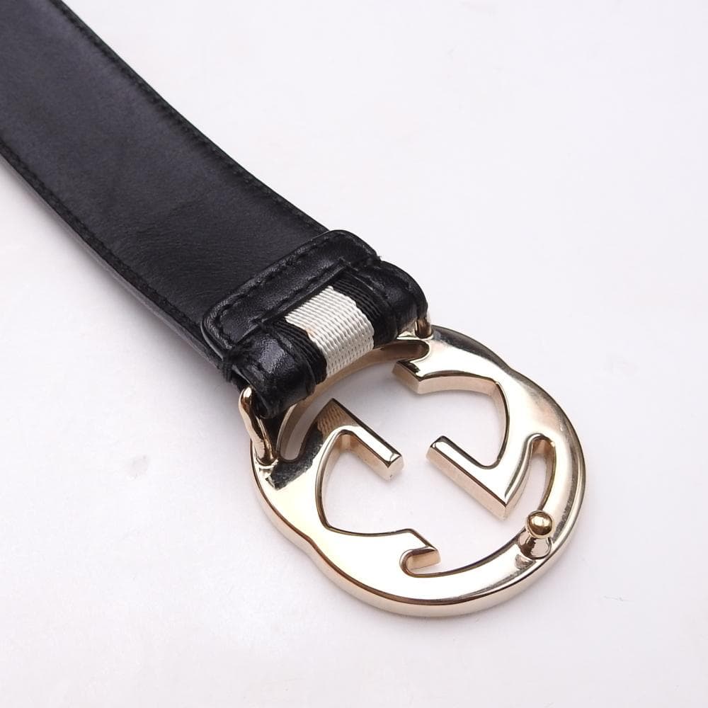 GUCCI グッチ ベルト インターロッキングG レザー サイズ：75/30