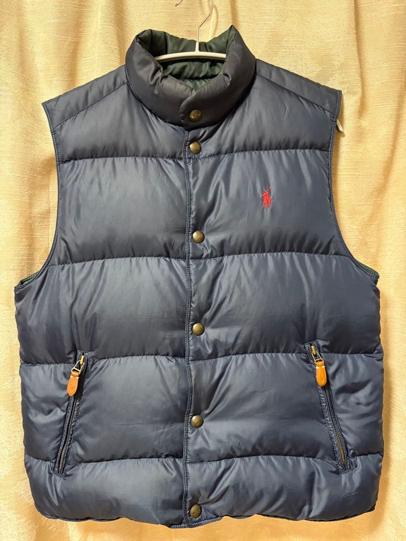 90s ラルフローレン　リバーシブルダウンベスト