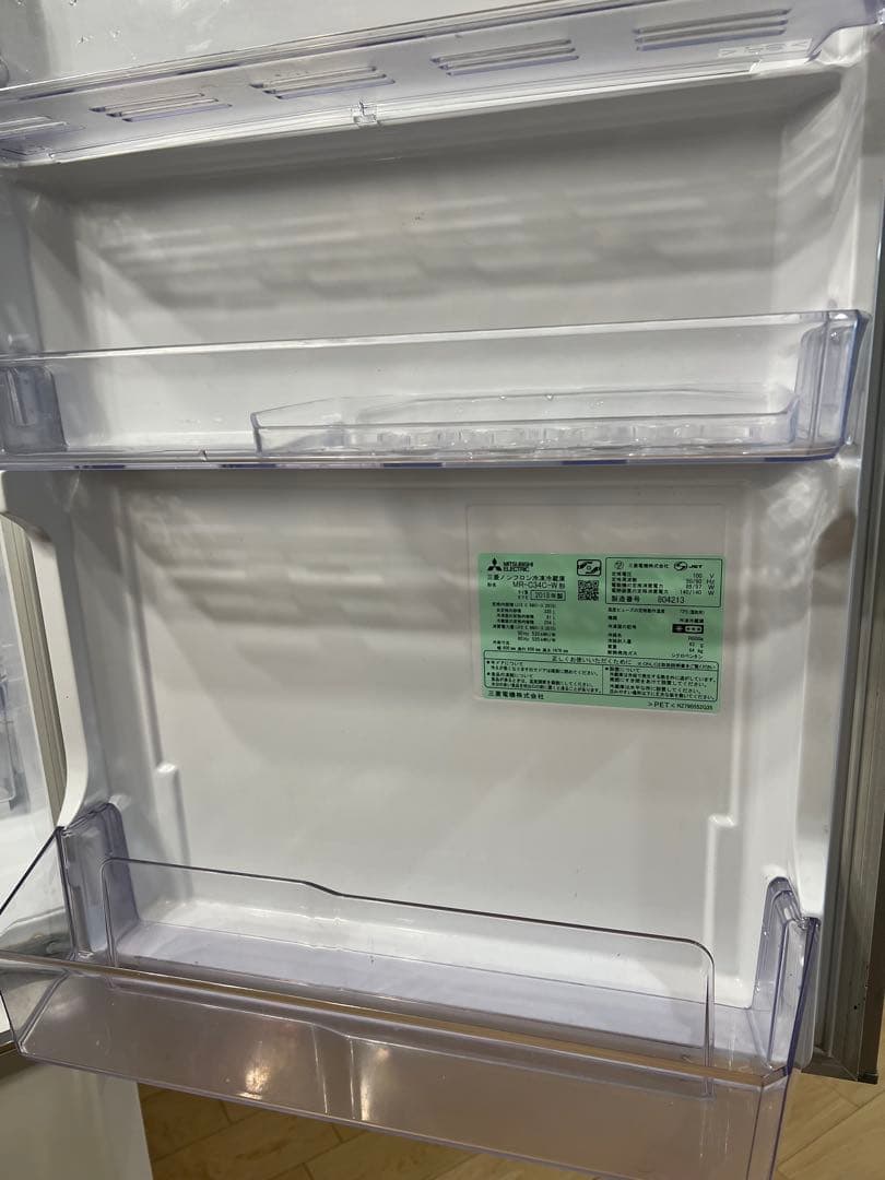 三菱 冷蔵庫 MR-C34C-W 2018年製 自動製氷 右開き