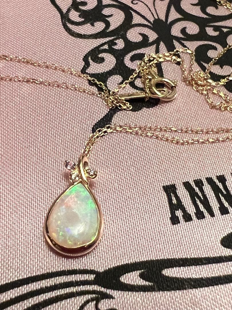 【美品】4°C 10kオパールゴールドネックレス　本日だけのバレンタイン価格