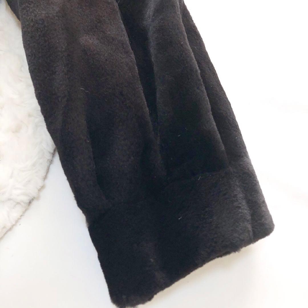 SAGAMINK*サガミンク　ロングコート　リアルファー　毛皮　ブラウン