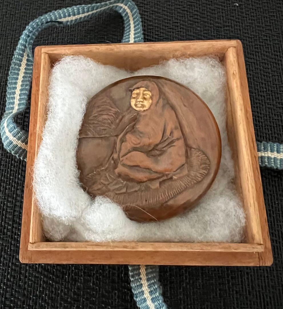 古美術 黄楊香合 箱付き アンティーク