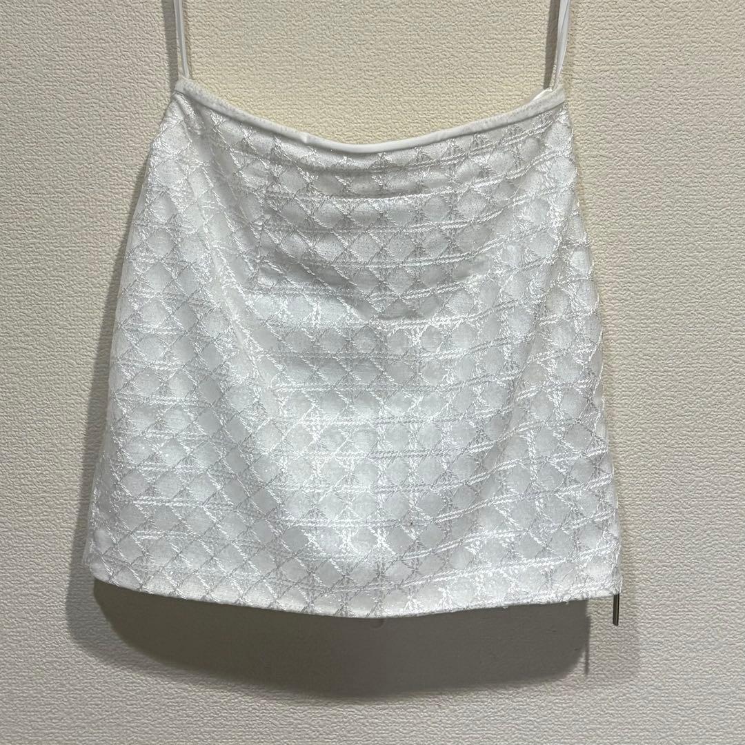 Robe de Fleurs Glossy ホワイトミニドレス