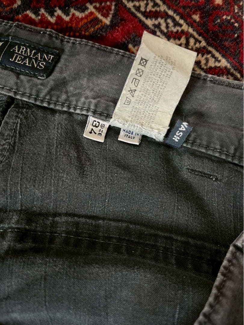 90s アルマーニジーンズ ポプリン パンツ ブラック　イタリア製
