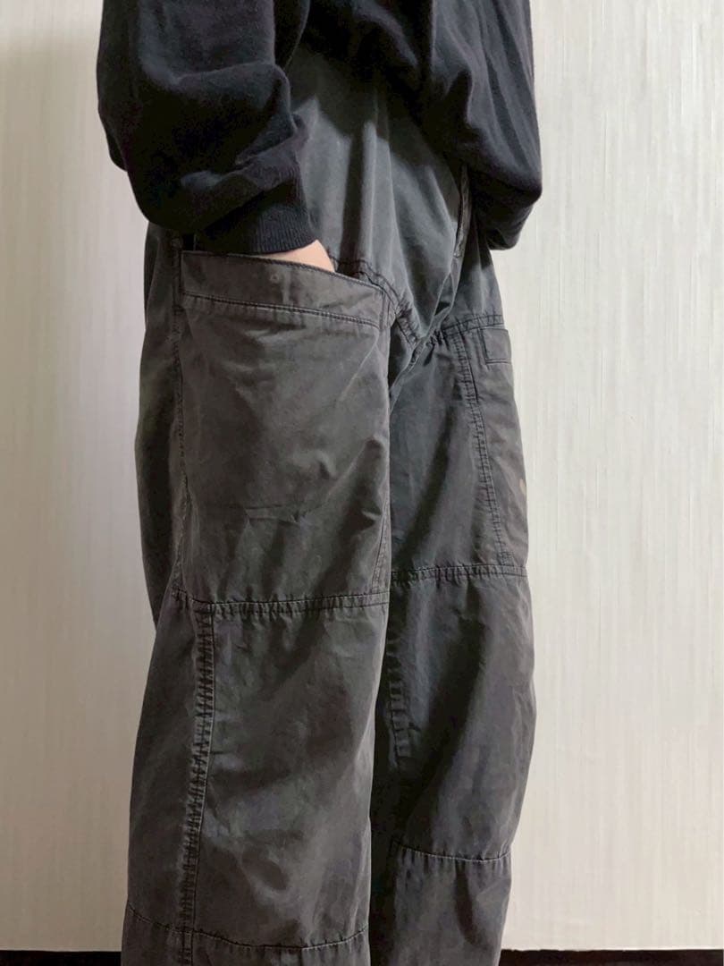 90s アルマーニジーンズ ポプリン パンツ ブラック　イタリア製