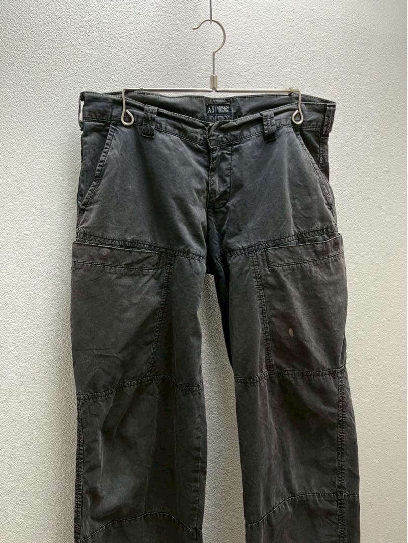 90s アルマーニジーンズ ポプリン パンツ ブラック　イタリア製