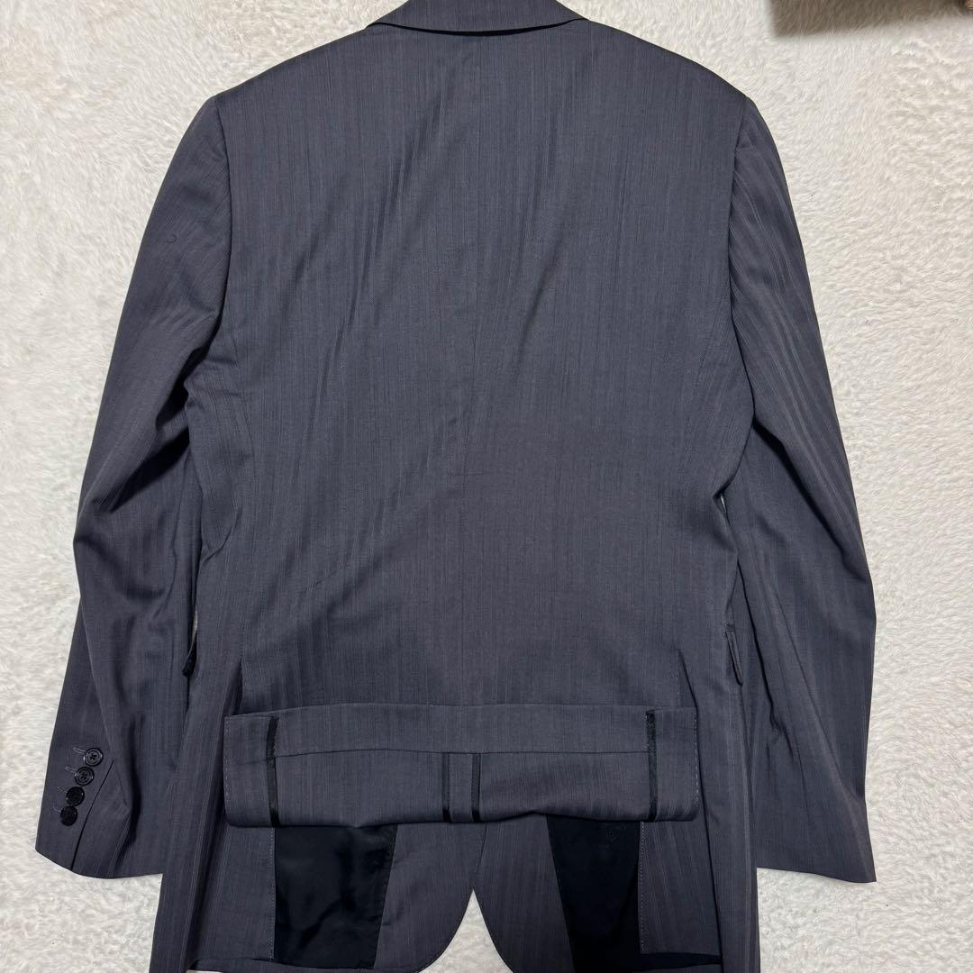 極美品！バーバリーブラックレーベル スーツ 3ピース 裏地総柄 ブラック XL