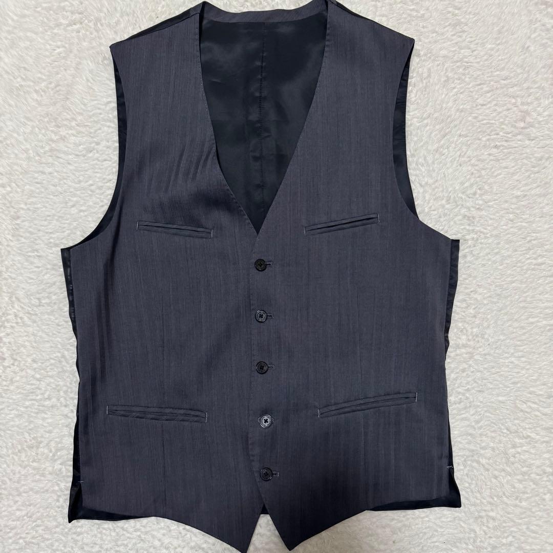 極美品！バーバリーブラックレーベル スーツ 3ピース 裏地総柄 ブラック XL