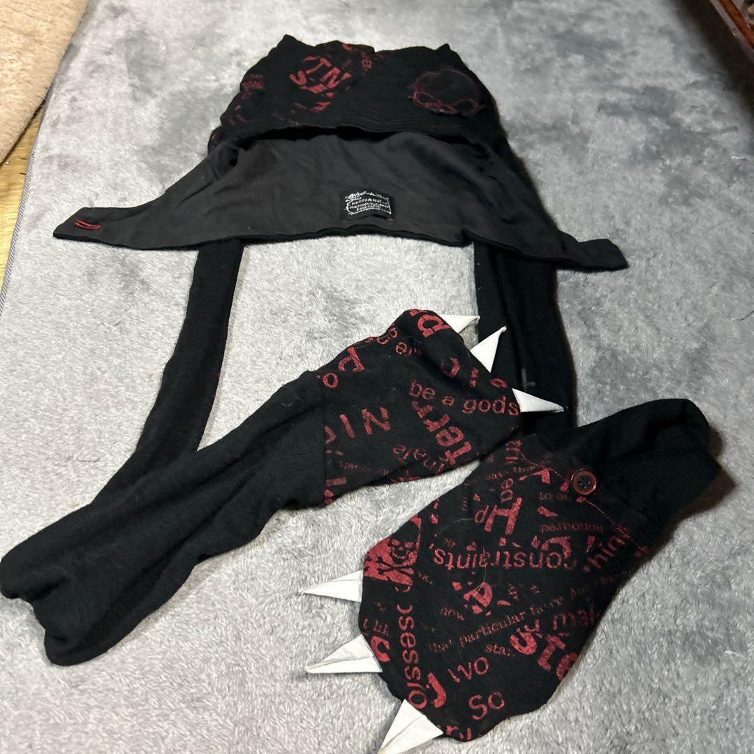 h.naoto 猫耳フード付きマフラー