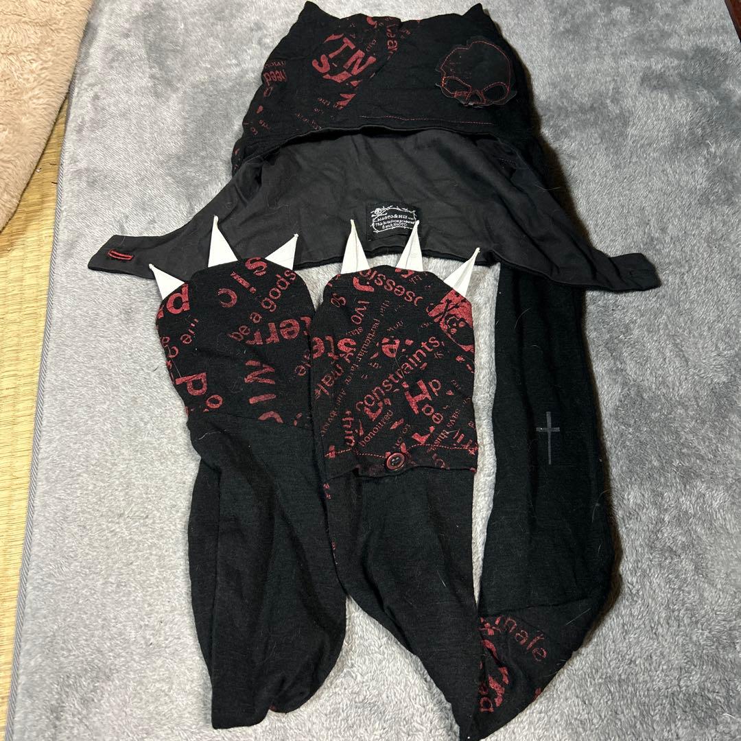 h.naoto 猫耳フード付きマフラー