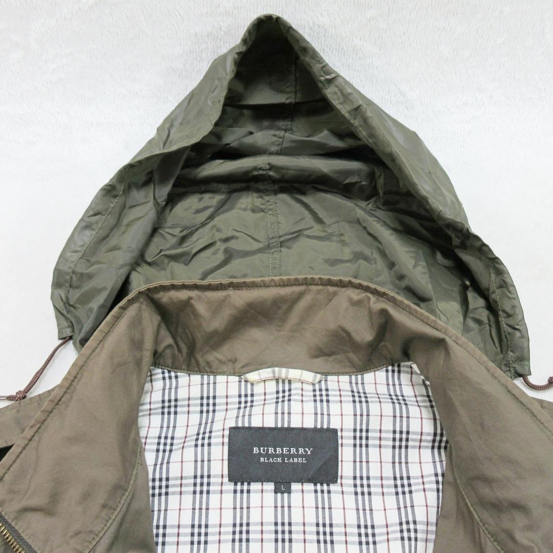 バーバリーブラックレーベル フード収納可 ノバチェック モッズコート L