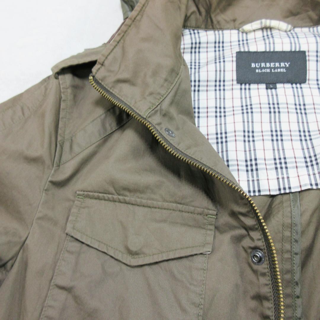 バーバリーブラックレーベル フード収納可 ノバチェック モッズコート L