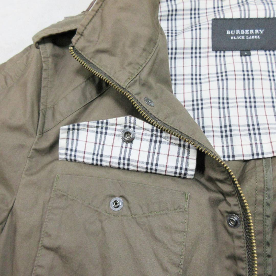 バーバリーブラックレーベル フード収納可 ノバチェック モッズコート L