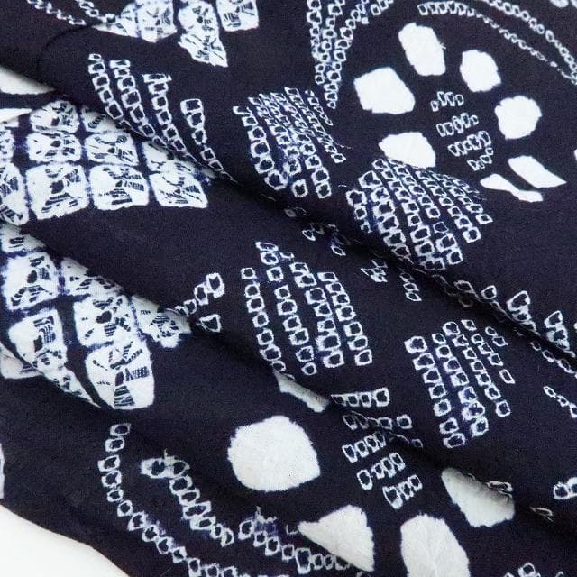 Y3439◆美品未着用 有松鳴海絞り 綿 仕付け糸付 手縫い仕立て 高級浴衣