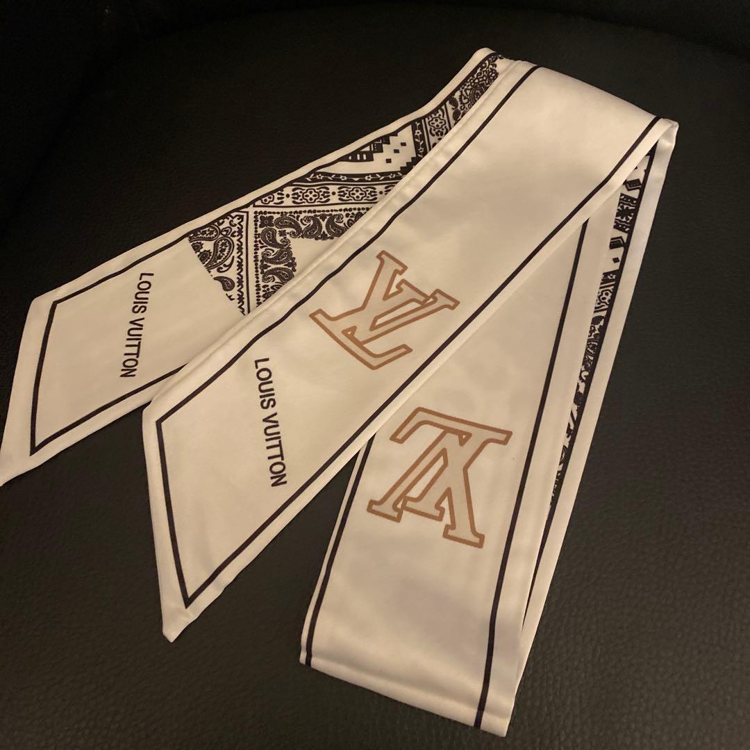 ノベルティLVリボンスカーフ ペイズリーホワイト