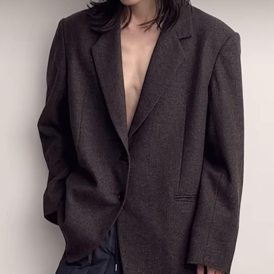 新品タグ付き アンヌーク ウールジャケット テーラード ブラウン 36