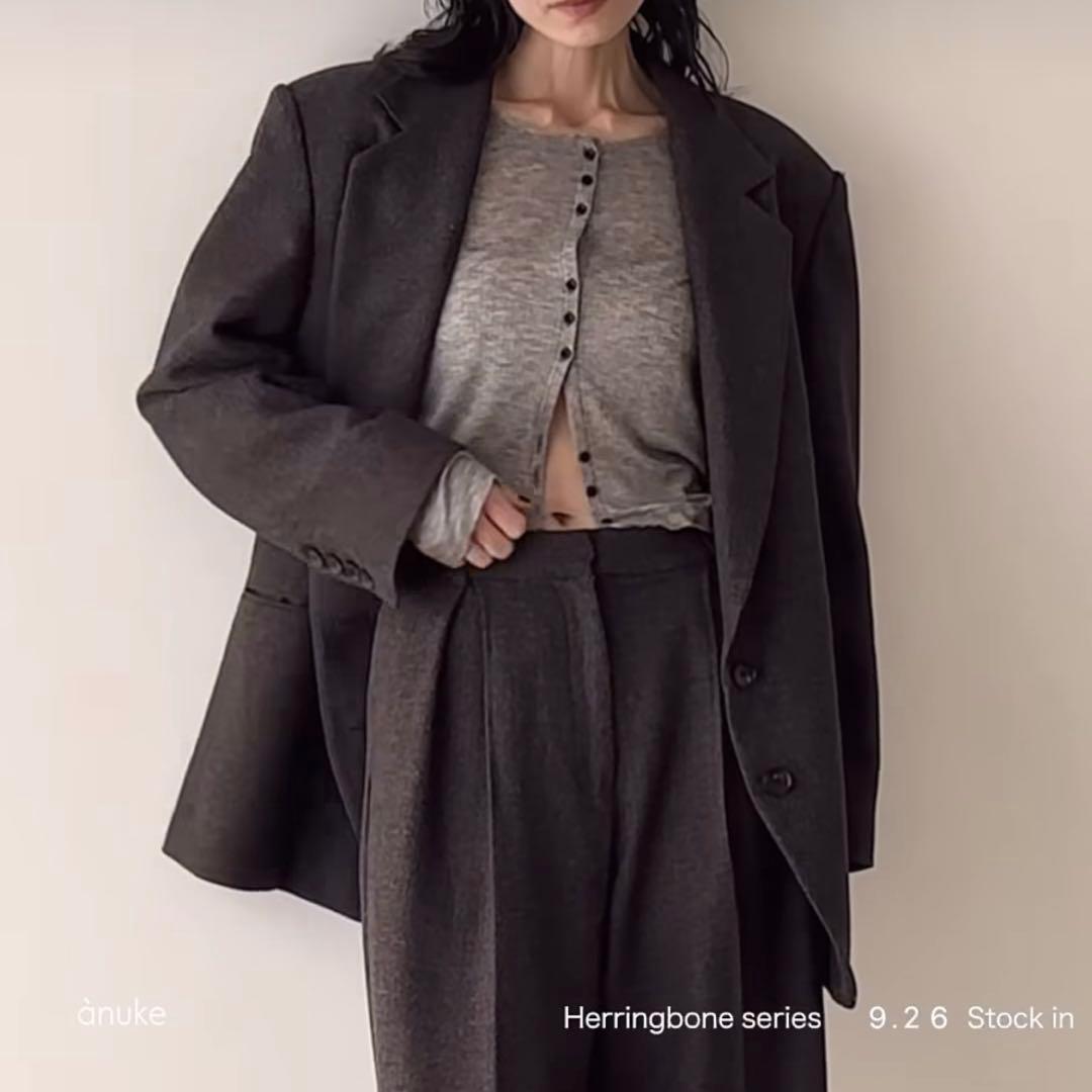 新品タグ付き アンヌーク ウールジャケット テーラード ブラウン 36