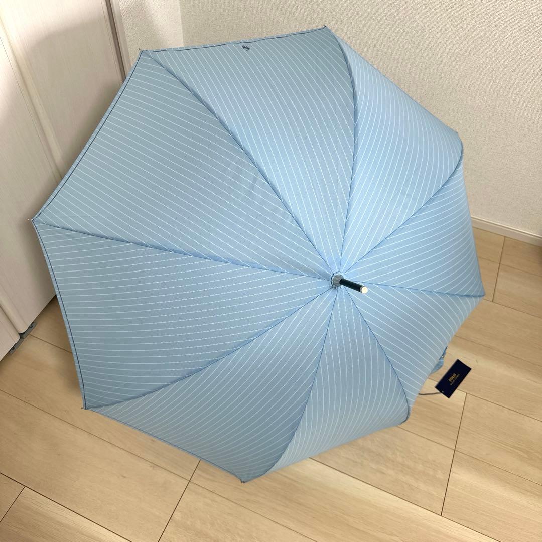 新品未使用タグ付）　ポロラルフローレン長傘　ロゴ刺繍スカイブルー60㎝