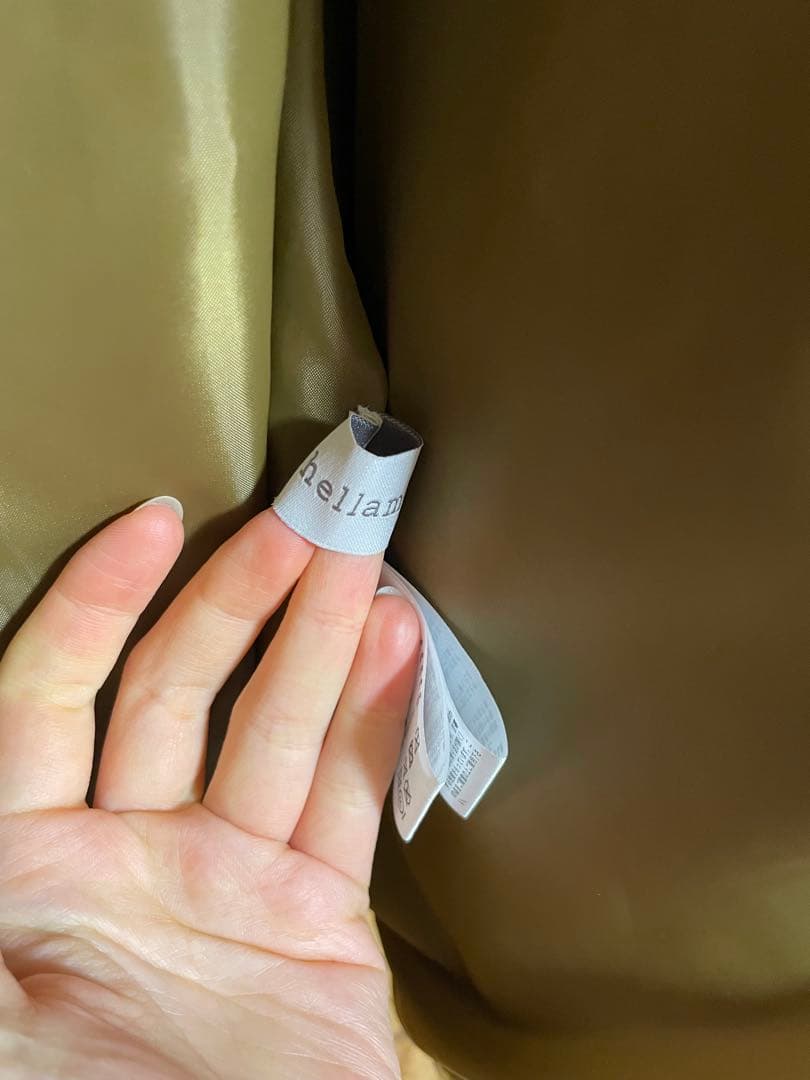 hellam シャギースタンドカラーコート マスタード