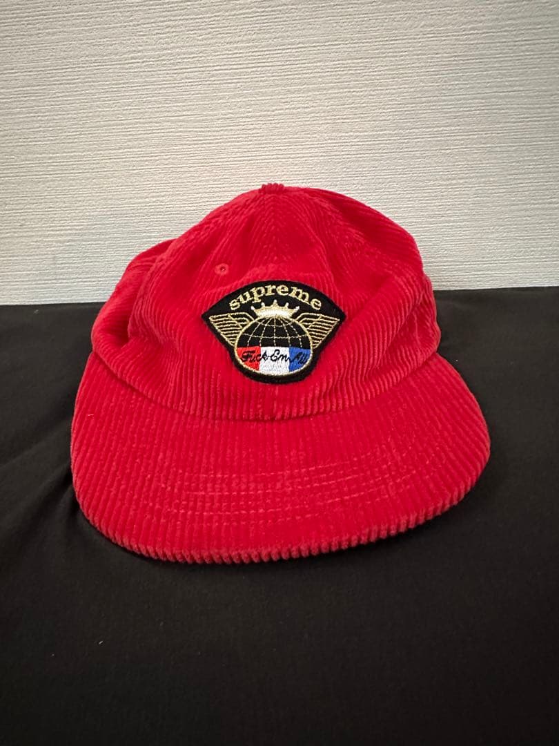 Supreme コーデュロイキャップ レッド