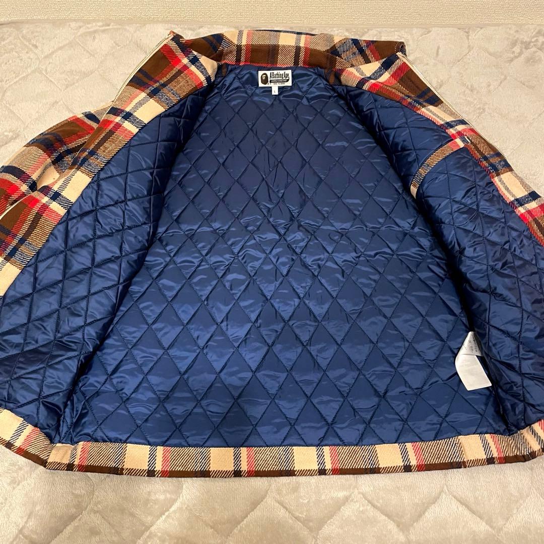 ジャケット・アウター BAPE CHECK CPO ZIP JACKET