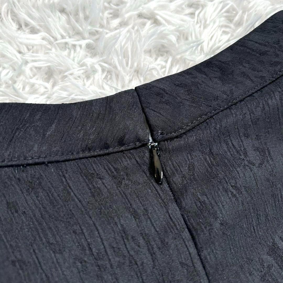 【4L】　カラルス　フロントドレープデザインレース×ジャガード切替ワンピース