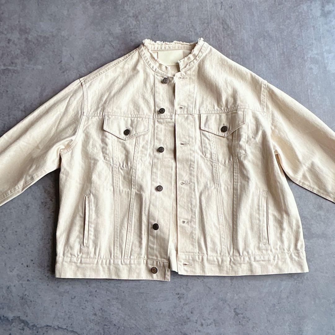 IN THE MARKET ⿻ コットン ワイド デニムジャケット Gジャン 白