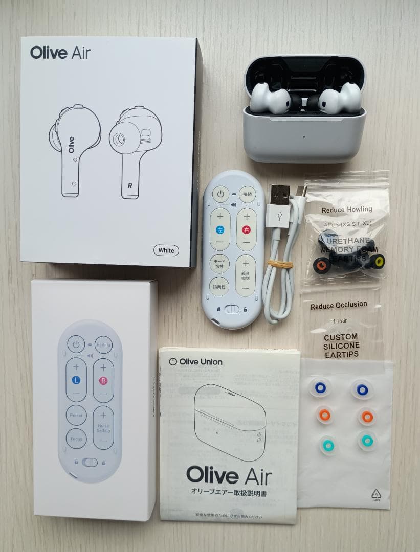 オリーブエアー(Olive Air)集音器(リモコン付き)ワイヤレスイヤホン