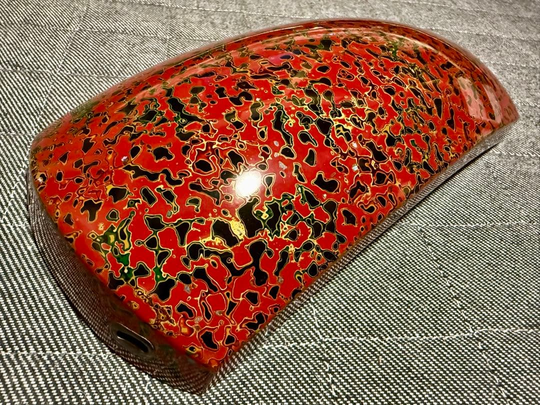 【美品】津軽三味線 胴掛け 津軽塗 五分大 赤系 螺鈿貝入 胴掛 高級品 音緒