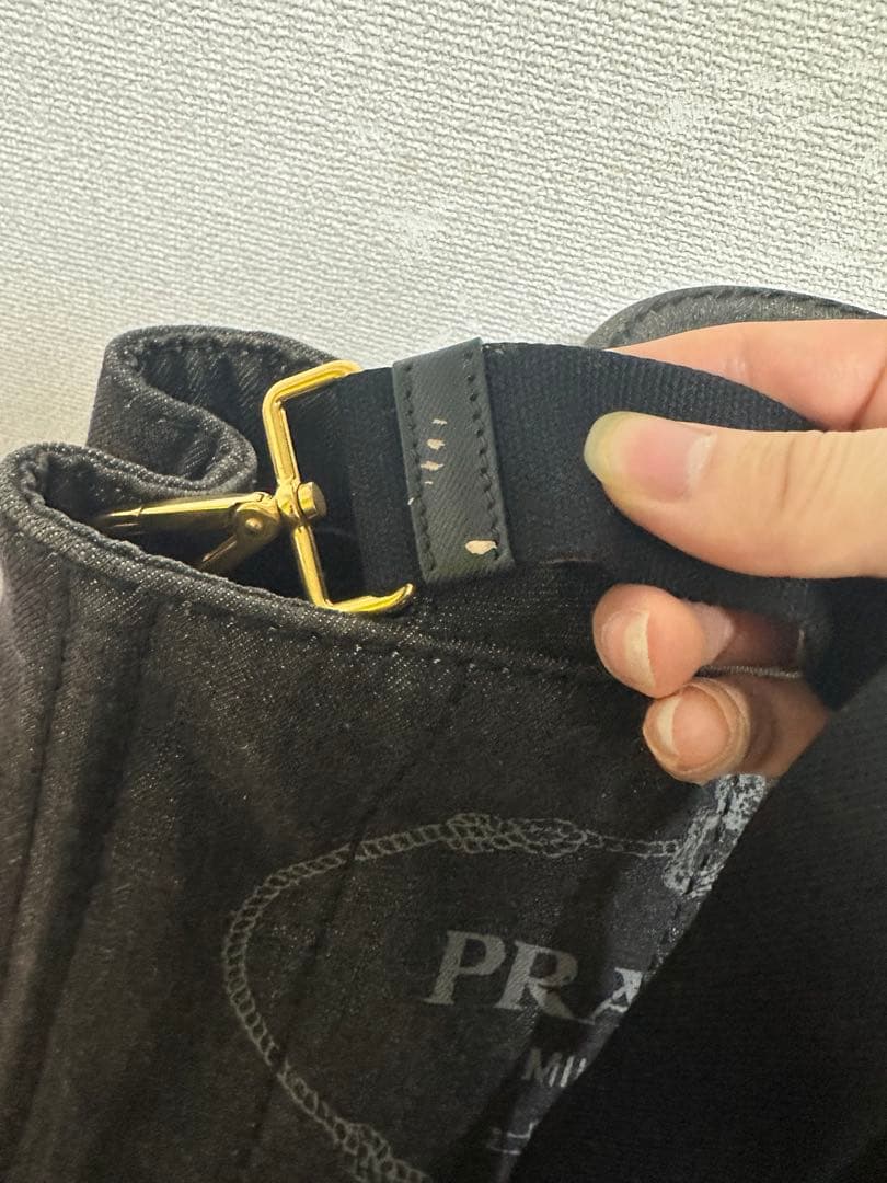 プラダ PRADA カナパ トートバッグ バッグ デニム レディース グレー系